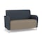 Lesro Siena Lounge Reception Loveseat, Brushed Steel, RS NightSky Back, MD Farro Seat, RS NightSky Panels SN1501 - alternate 1